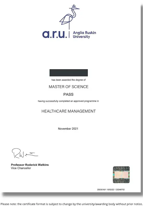 Sample-certificate-msc-healthcare-management-aru