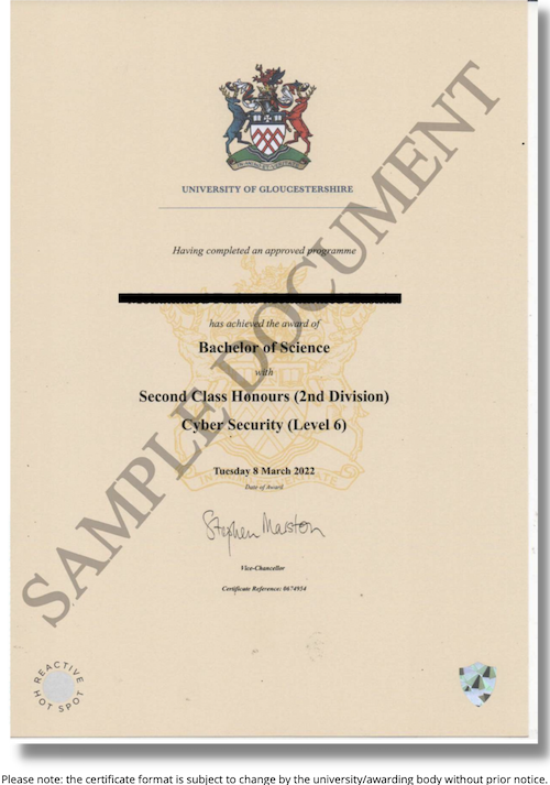 sample-certificate-bsc-hons-cyber-security-gloucestershire